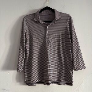 Renwick 3/4 Sleeve Henley Polo Stripes Size Medium Golf Casual